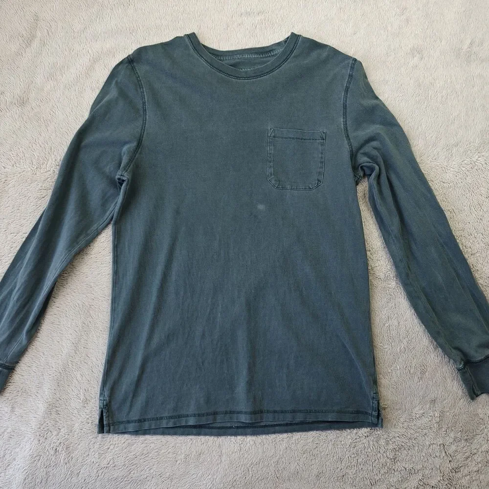 Goodfellow Bundle 2pc Men's M Green Waffle Sweater Long Sleeve Shirt Minimalist